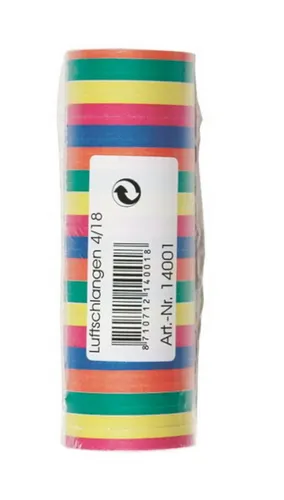 Rollen Luftschlangen 1800 Röllchen - 100 Stück - Bunte Luftschlangen für jede Feier! 100 Rollen mit je 18 Röllchen sorgen für festliche Stimmung und kreative Dekoideen.