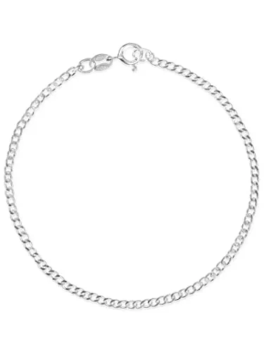 modabilé Panzerarmband BONAFIDE - Elegantes Armkettchen aus Sterling Silber 925 - Armschmuck aus massivem Sterling Silber 925, glänzend und ohne Anhänger. Ideal als elegantes Geschenk, inkl. Geschenkverpackung und perfekt für jeden Anlass.