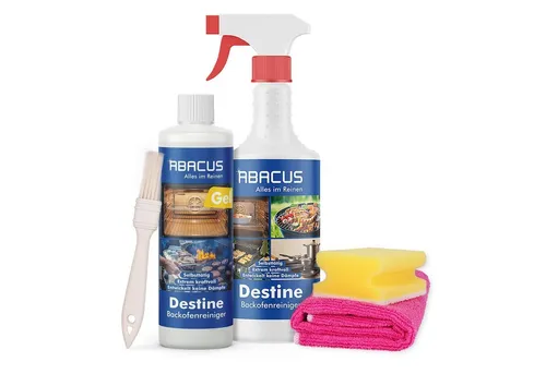 ABACUS Destine Backofenreiniger Set - Profi-Reinigung für Ofen und Grill - Backofenreiniger Set für Ofen, Grill und Töpfe; entfernt mühelos eingebrannte Fette ohne giftige Gase zu erzeugen.