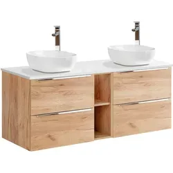 Petits-meubles Doppelwaschtisch 140 cm in Eichenoptik
