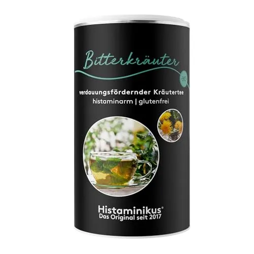 Histaminikus Bitterkräuter Tee Bio, 70g sanfter bitterer Geschmack mit einer Pfefferminznote, loser Tee, ohne künstliche Aromen
