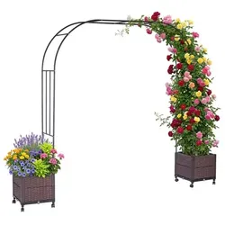 Rosenbogen Rankhilfe aus Metall – Schwarz, 282 cm - Eleganter Rosenbogen aus robustem Stahl für deinen Garten. Ideal als Rankhilfe für Pflanzen und als dekorativer Torbogen. Mit 1 Jahr Herstellergarantie.