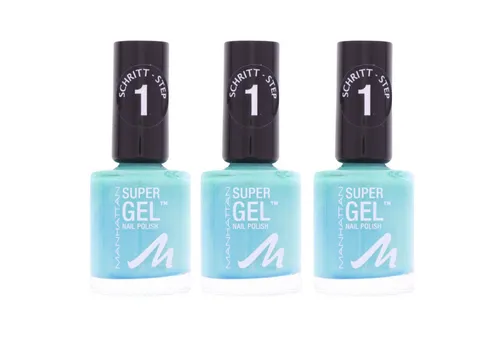 MANHATTAN Gel-Nagellack 3 x Manhattan Super Gel Nagellack 098 Never Blue With You je 12ml Gel