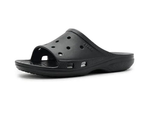 Crocs Sandale Saturday Slide schwarz Herren, Größe Euro (US): 39-40 - Vielseitige Herren-Sandale im schlichten Design, bietet optimalen Tragekomfort und individuelle Anpassungsmöglichkeiten mit Jibbitz-Ansteckern. Ideal für den täglichen Gebrauch und entspanntes Tragen.