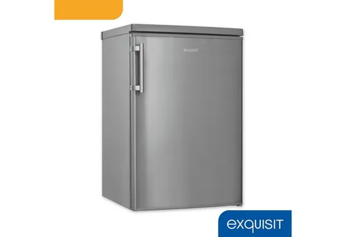exquisit Kühlschrank KS16-4-HE-040C inoxlook - Kühlschrank mit 4-Sterne-Gefrierfach, elegante Edelstahloptik und energieeffizienter Nutzung – ideal für moderne Küchen.