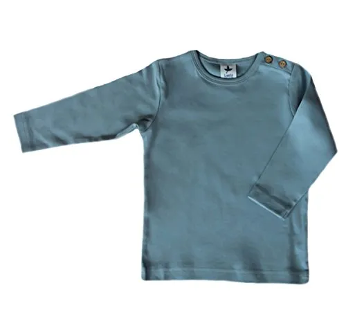 Baby Kinder Langarmshirt Bio-Baumwolle T-Shirt hellgrau (98-104, Hellgrau)