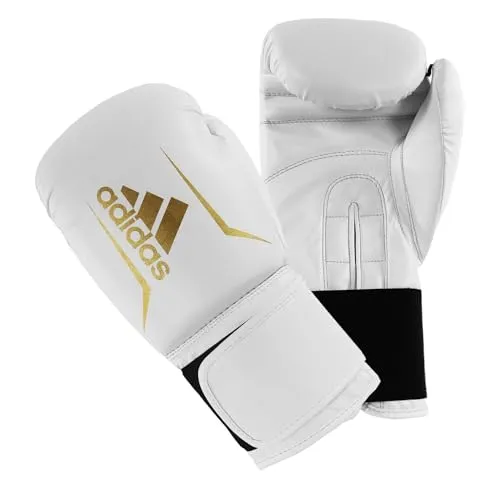adidas Performance Boxhandschuhe Speed 50, weiß/goldfarben - Handschuhe für Boxsportler, ausgestattet mit hochwertiger IMF-Polsterung für optimalen Schutz und Komfort während des Trainings.