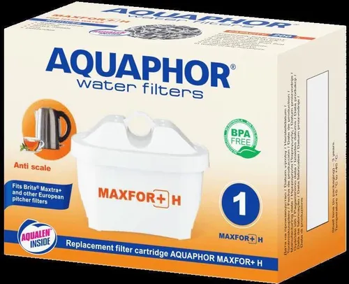 AQUAPHOR MAXPHOR+ H Filterkartusche Wasserfilter 1er Pack mit EXTRA KALKSCHUTZ AQUALEN für Tischwasserfilter