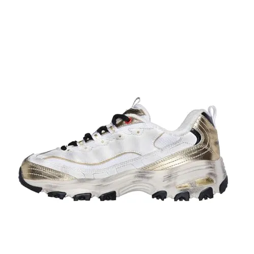 Skechers D´lites Sportschuhe Weiß EU 39 - Vintage Vision - Sneaker mit legendärem Design und gepolsterter Skechers Air-Cooled Memory Foam® Einlegesohle für optimalen Komfort. Ideal für lässige Outfits und vielseitige Freizeitaktivitäten.