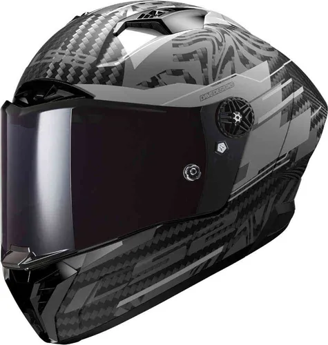 LS2 THUNDER GP AERO POLAR Motorradhelm, Matt Black, L - Motorradhelm aus 9K-Carbon und Aramidfaser, extrem leicht (1280 g), mit sicherem Kinnriemen und hypoallergenem Innenstoff. Ideal für Racer und Tourenfahrer.