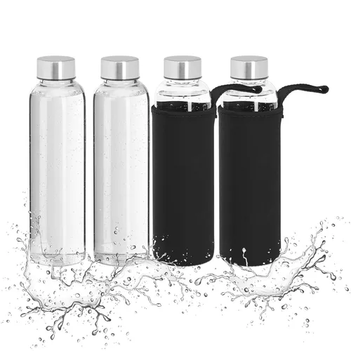 Trinkflasche Glasflasche Mehrwegflasche Sportflasche 500 ml Auslaufsicher