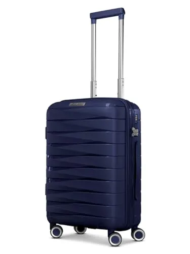 Franky Handgepäck-Trolley London - 4 Rollen, leicht & robust - Handgepäck-Koffer aus strapazierfähigem Polypropylen mit TSA-Schloss, Dehnfalte und praktischem Wäschefach für stressfreies Reisen.