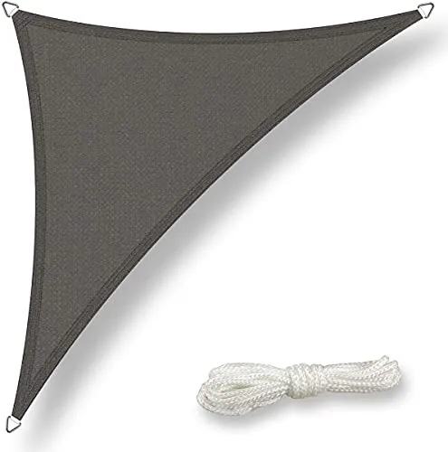 bonsport Sonnensegel Dreieck 3x3m Graphit, HDPE