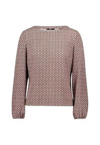 zero Damen Bluse mit grafischem Print 34, CreamBrown