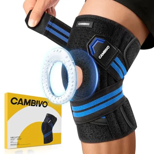 CAMBIVO Kniebandage für Männer und Damen, Verstellbare Bandage Knie mit Patella Gel Pads & Seitenstabilisatoren, Orthopädische Kniestütze Knee Support für Meniskusriss, Knieschmerzen, ACL, Sport