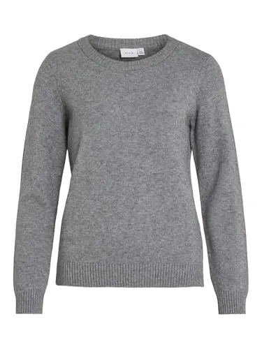 Vila Female Strickpullover VIRIL Rundhals - Stylischer Strickpullover mit Rundhalsausschnitt und langen Ärmeln. Der dehnbare Stoff sorgt für hohen Tragekomfort und eine perfekte Passform – ideal für jeden Anlass.