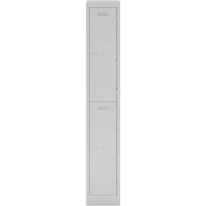 BISLEY Spind lichtgrau PL3050S2645 mit 2 Schließfächern - Kleiderspinde mit optimaler Luftzirkulation und abschließbarem Zylinderschloss, ideal für Schulen und Sporthallen. Perfekt für die sichere Aufbewahrung persönlicher Gegenstände.