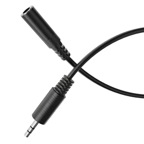 Audio Kabel 3,5mm Stecker auf 3,5mm Buchse, schwarz, 2,00m
