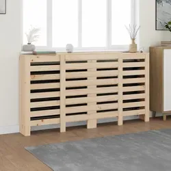vidaXL Heizkörperverkleidung 210x21x85 cm - Massivholz Kiefer in Braun - Zubehör für Klima & Heizen: Stilvolle Heizkörperverkleidung aus massivem Kiefernholz mit praktischer Ablagefläche und modernem Lamellen-Design für eine rustikale Optik.