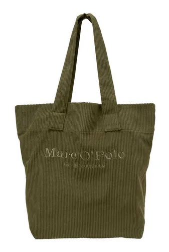 Shopper MARC O'POLO aus Bio-Baumwoll-Cord - Hochwertiger Shopper aus weichem Bio-Baumwoll-Cord mit breiten Schulterriemen für hohen Tragekomfort. Ideal für Alltag und Freizeit, Farbe: mossy olive.