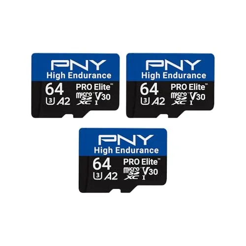 PNY Microsd Pro Elite High 64 GB - Schnelle microSDXC für Profis - Speicherkarten, UHS-I U3 für blitzschnelle Datenübertragung und ideal für 4K Videos und anspruchsvolle Anwendungen.