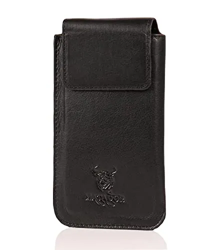 MATADOR Handytasche Vertikaltasche Gürtelschlaufe Gürteltasche kompatibel mit Apple iPhone 18 Pro / 17 Pro / 17/17 E / 16 Pro / 16/16 E / 15 Pro / 15/14 Pro / 14 mit Ausziehhilfe in (Schwarz)