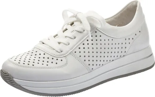 Rieker Sportlicher Schnürer in Weiß - Gr. 42 - Trendiger Sneaker von Rieker in Weiß, mit rutschhemmender Laufsohle und weicher, herausnehmbarer Decksohle. Ideal für den Alltag und bietet mehr Platz durch die verbreiterte Brandsohle.