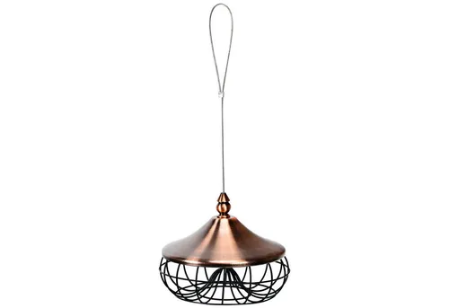 GOPLUS Meisenknoedelhalter aus rostfreiem Metall mit Dach - Robuste Futterstation aus wetterfestem Metall für die Fütterung von Wildvögeln. Mit schützendem Dach, das die Futterqualität verbessert. Ideal für Balkon oder Garten.