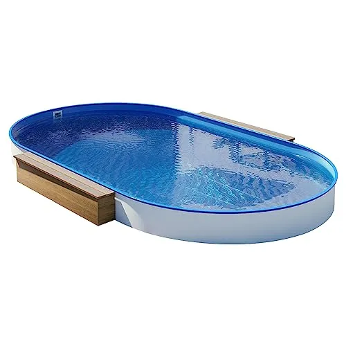 Stahlwandpool Oval 4,00 x 8,00 x 1,35 m von POOL Total