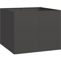 vidaXL Pflanzkübel Schwarz 100x100x80 cm aus Stahl - Hochwertiger Pflanzkübel aus kaltgewalztem Stahl, ideal für Gärten und Terrassen. Mit viel Platz für Pflanzen und einer stabilen Konstruktion für langanhaltende Nutzung.