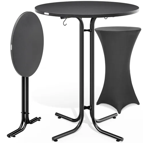 Casaria® Stehtisch mit Husse 80 cm Klappbar