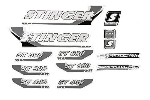 Fahrrad Dekor Satz Aufkleber Rahmen Frame Decal Sticker Stinger Grau