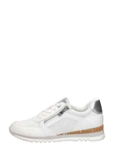 MARCO TOZZI Damen Sneaker Vegan mit Reißverschluss, Weiß (White Comb), 40 EU - Damen-Sneaker mit Feel me Sohle für optimalen Tragekomfort und Wechselfußbett für individuelle Anpassung. 100% vegan und stilvoll im italienischen Design.
