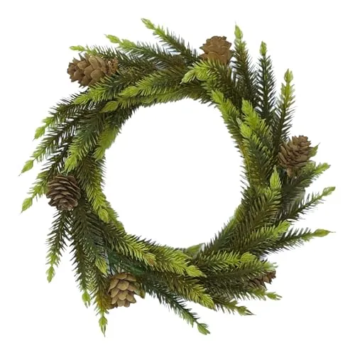 creativ home Künstlicher MINITANNENKRANZ ca 25cm. Tannenkranz, Türkranz, Adventskranz, Weihnachtskranz, Kranz