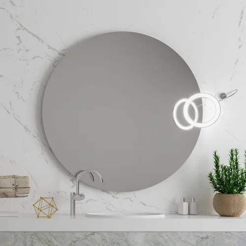Wandspiegel Make-up Kosmetikspiegel 40 cm - Kratzfest - Spiegel für Badezimmer und Schlafzimmer, kratzfestes Glas und modernes Design für perfekte Eitelkeit und Pflege.