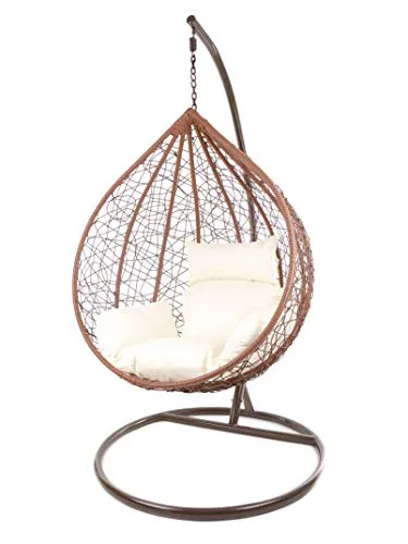 KIDEO Komplettset Hängesessel mit Gestell & Kissen - Hängesessel für drinnen und draußen, inklusive Gestell und Kissen. Ideal für eine gemütliche Lounge-Atmosphäre mit bis zu 140 kg Belastbarkeit.
