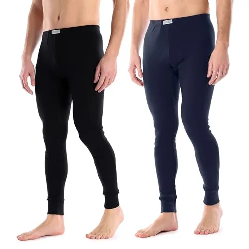 Ladeheid Herren Lange Unterhose LA40-247 (Schwarz/Marineblau, L)