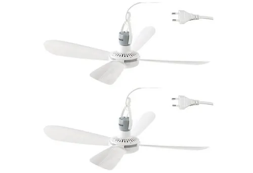 HAC24 Deckenventilator 2x Mobiler Ventilator für Decke Reiseventilator Camping Reise, Ø 43 cm 5W 230 V mit Aufhänger