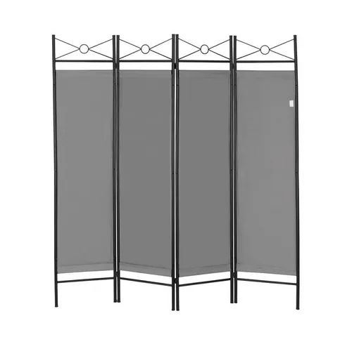 Never Indoor 4-teilige Raumteiler Paravent 180 x 163 cm Grau - Paravent aus strapazierfähigem Polyester, ideal zur Raumtrennung und für mehr Privatsphäre in jedem Wohnraum.