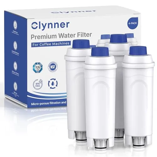 Wasserfilter Ersatz für DeLonghi DLSC002 – Kompatibel mit Magnifica S/Evo/Start, Eletta Explorer, Dinamica, Prima Donna, Rivelia, ECAM, ETAM Autentica & ESAM – 4er Pack