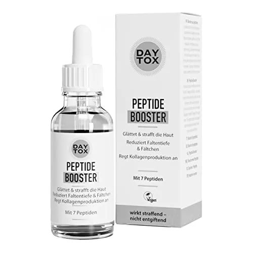 Gesichtsserum Anti Aging – mit 7 Peptiden - gegen Falten, für eine glattere & straffere Haut, regt Kollagenproduktion an - alle Hauttypen – DAYTOX Peptide Booster- 20ml