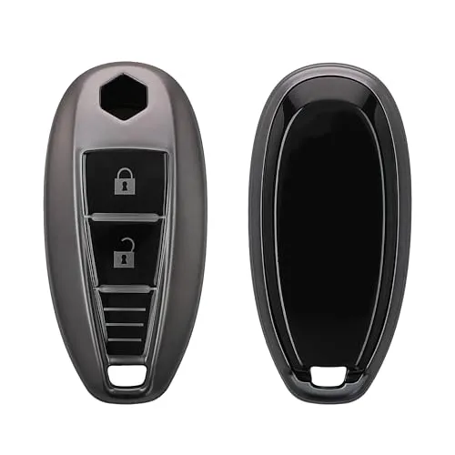kwmobile Autoschlüssel Hülle kompatibel mit Suzuki Sport 2-Tasten Autoschlüssel Keyless Go - Schlüsselhülle Silikon Cover - Schwarz matt Schwarz