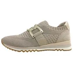 MARCO TOZZI Damen Slip On Sneaker - Bequemer Schlupfschuh in Beige (Dune Comb) - Damen-Sneaker mit Feel me Sohle für himmlischen Tragekomfort und Wechselfußbett für individuelle Anpassung. Ideal für stilvolle Bequemlichkeit im Alltag!