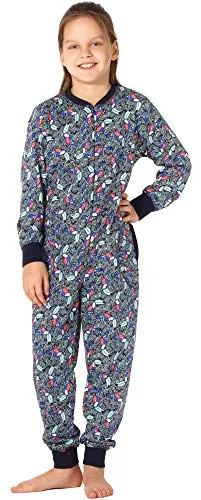 Merry Style Mädchen Schlafoverall Jumpsuit - Bequemer Schlafanzug für Kinder - Hochwertiger Schlafoverall für Mädchen, ideal für gemütliche Nächte und entspannte Tage. Mit praktischem Reißverschluss und zwei Taschen, aus atmungsaktiver Baumwolle gefertigt. Vielseitige Designs für jeden Geschmack.