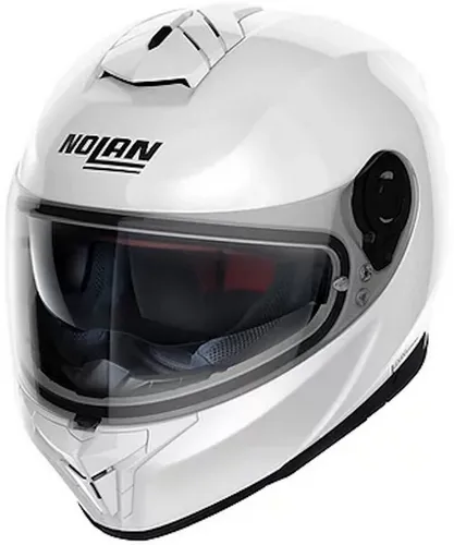 Nolan N80-8 Classic N-Com Helm, weiß, Größe S für Männer - Motorradhelm mit kratzfestem Visier und UV-Schutz, ideal für sicheres Fahren und optimalen Komfort.
