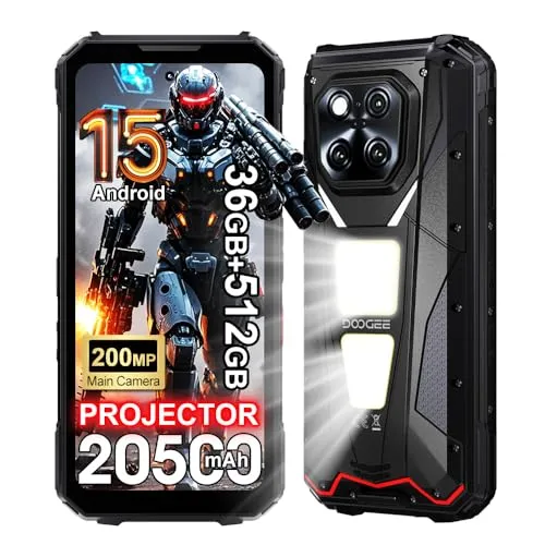 DOOGEE V MAX Play 5G Projektor Outdoor Smartphone ohne Vertrag, 36GB+512GB(2TB) 20500mAh(45W) Robustes Handy, 200MP+32MP, 6.78”FHD+120Hz IPS, 1200LM Campingleuchten, IP68/Dual SIM/OTG/NFC