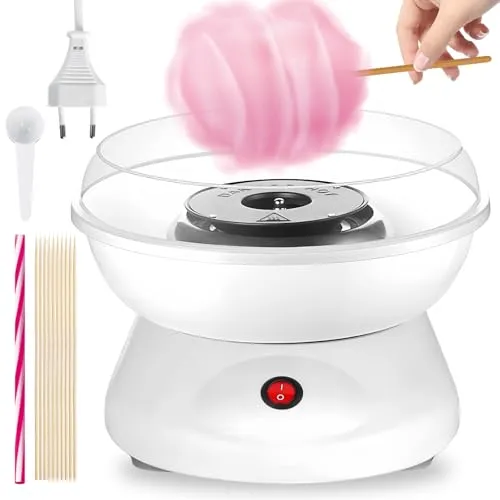 Produktbild Zuckerwattemaschine Für Zuhause, Zuckerwatte Maschine, Retro Cotton Candy Machine, 450w Für Verschiedene Partys Einfache Bedienung Und Leicht Reinigen Cotton Candy Machine Inkl. Zubehör(Weiß)