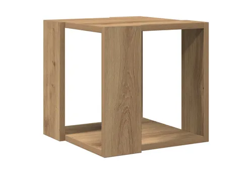 vidaXL Couchtisch Artisan aus massivem Eichenholz - Beistelltisch fürs Wohnzimmer aus langlebigem, kratzfestem Eichenholz mit mattem Finish, ideal für Getränke und Deko in kompakten Räumen.