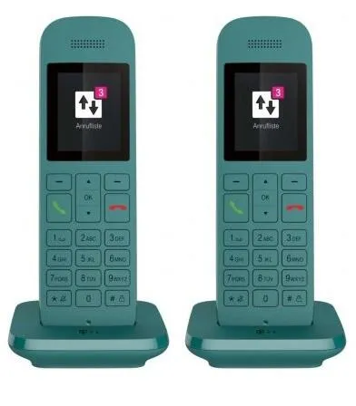 TELEKOM Speedphone 12 Duo petrol - modernes Festnetztelefon - Festnetztelefone mit hochwertigem Design und intuitiver Bedienung, ideal für Zuhause oder das Büro.
