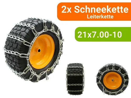 Paar Schneeketten Leiterkette für Reifengröße 21x7.00-10 | (2 Stück) 1